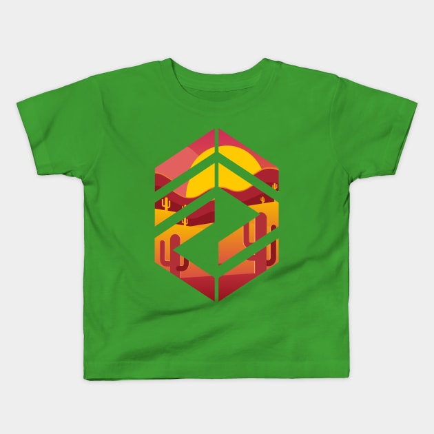 Sunset Mountain Kids T-Shirt by ugisdesign
